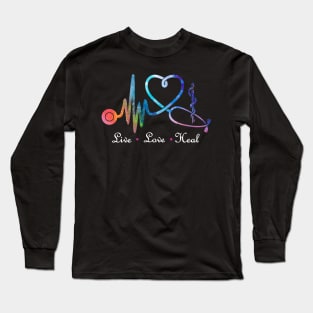 Live Love Heal - Rod of Asclepius Long Sleeve T-Shirt